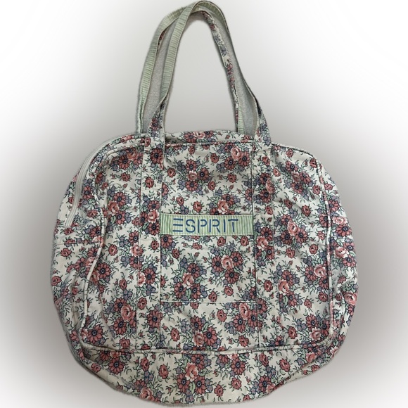 Esprit Handbags - Esprit Floral Travel Bag - Cream and Pink